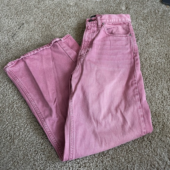 High wide pink jeans from urban outfitters - Picture 3 of 8